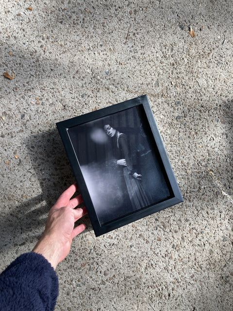 Black Wood Frame With B&W Photo, 9x11”