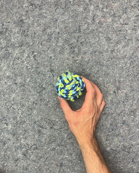 Blue and Green Knotted Rope Pet Toy Ball
