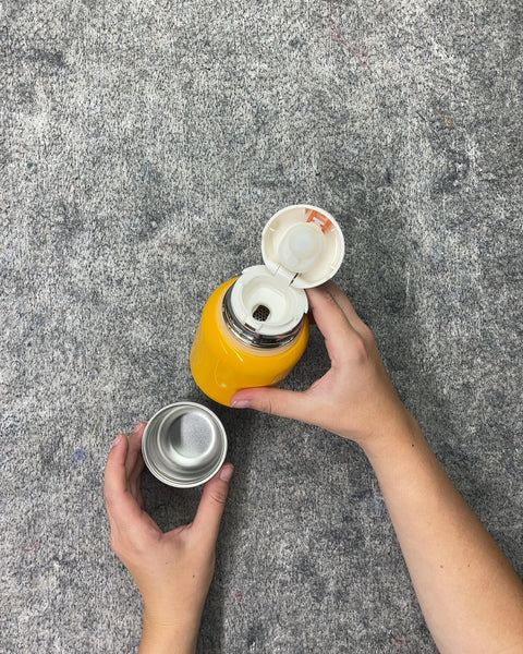 Yellow Insulated Drinking Bottle with Cup