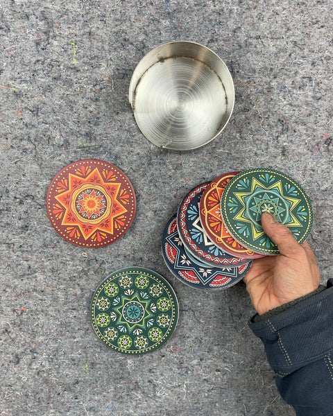 Set of Coasters with Holder