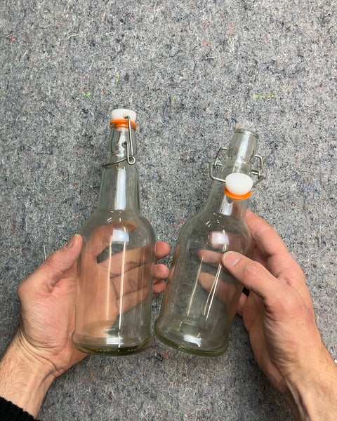 Two Clear Glass Swing Top Bottles For Your Celery Kombucha