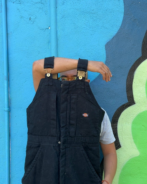 Dickies Black Quilted Overalls, Size S