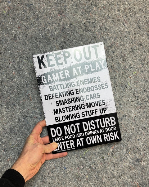 Gamer At Play Metal Sign To Put On The Bedroom Door