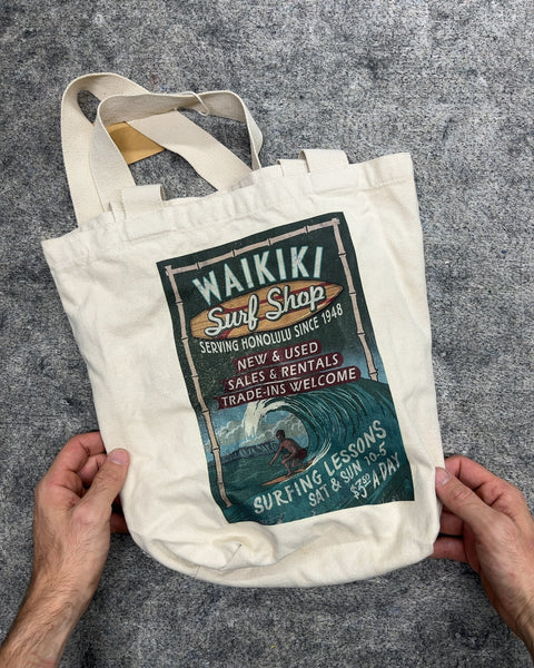 Cinnamon Girl Waikiki Surf Shop Canvas Tote Bag