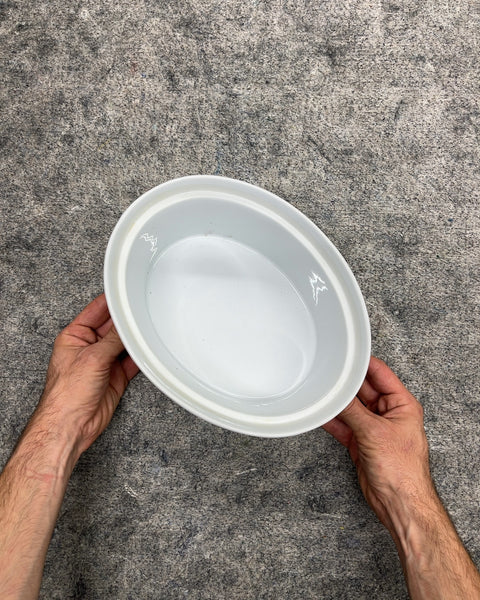 Dario Farrucci White Ceramic Oval Casserole Baking Dish, L10"