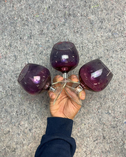Vintage Purple Cognac Glasses