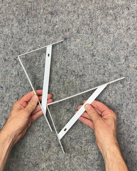 White Metal Shelf Brackets, 10"