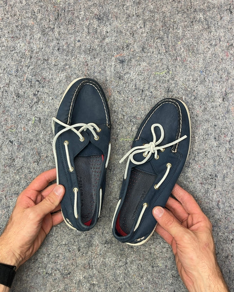 Like New Sperry Top-Sider Navy Blue Boat Shoes, Size US 9W or EU 40