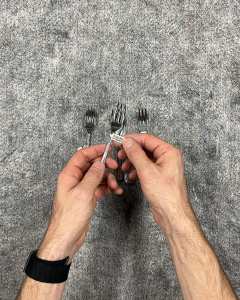 Crate & Barrel Silver Dessert Forks Set