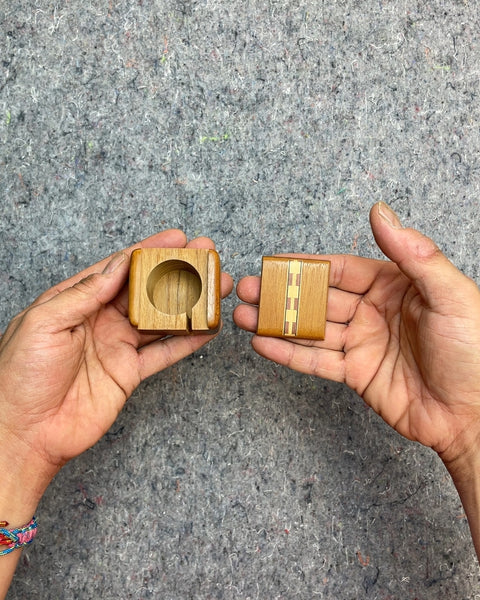 Vintage Handmade Maple Stamp Holder/Dispenser
