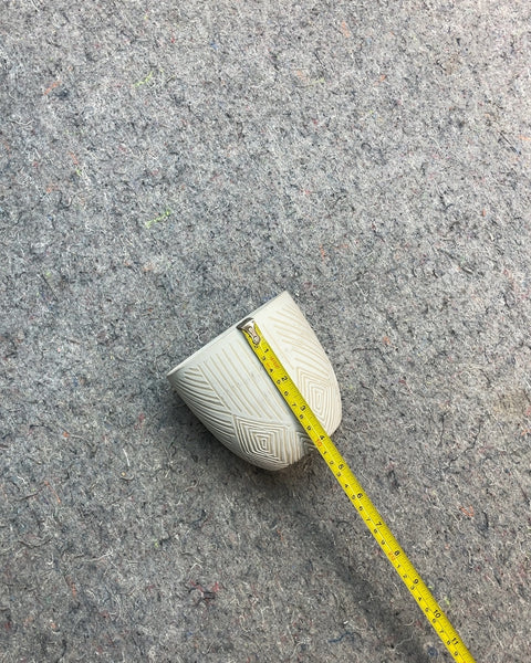 White Ceramic Planter with Fun Pattern