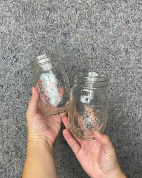 Clear Glass Mason Jars, Set of 2