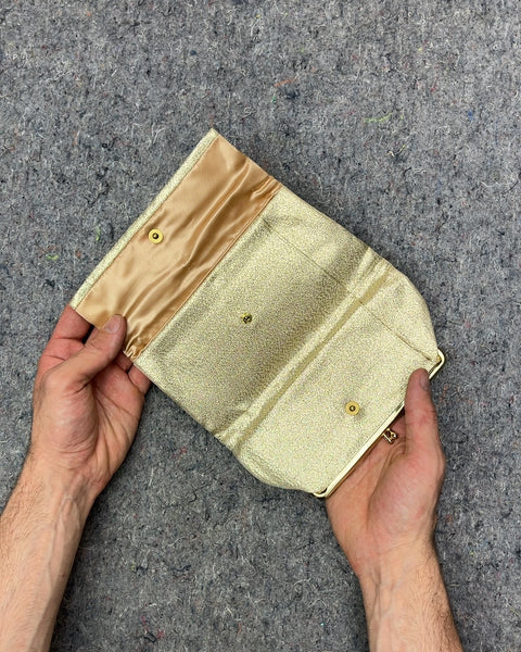 Vintage Lady Burton Gold Glitter Clutch Wallet