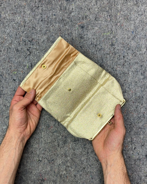 Vintage Lady Burton Gold Glitter Clutch Wallet