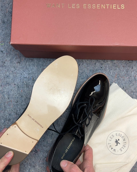 WANT Les Essentiels Black Patent Leather Shoes, Size EU 40