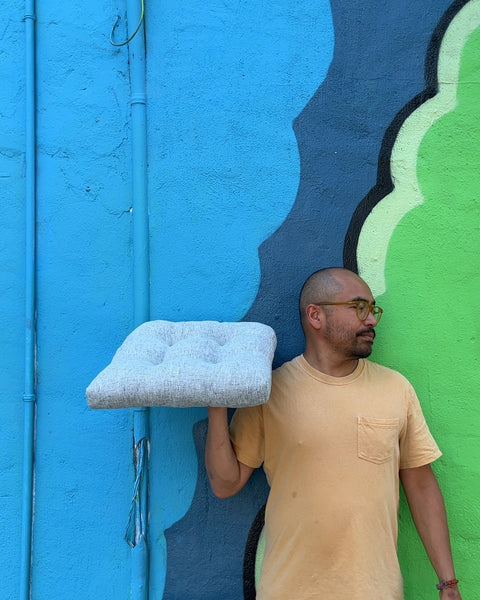 Gray Tufted Seat Cushion
