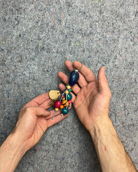 Lil' Beads and Wood Keychain