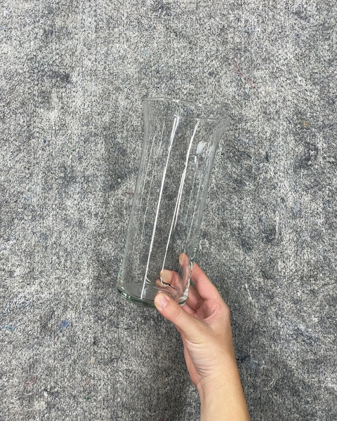 Clear Glass Flared Vase, 9 in