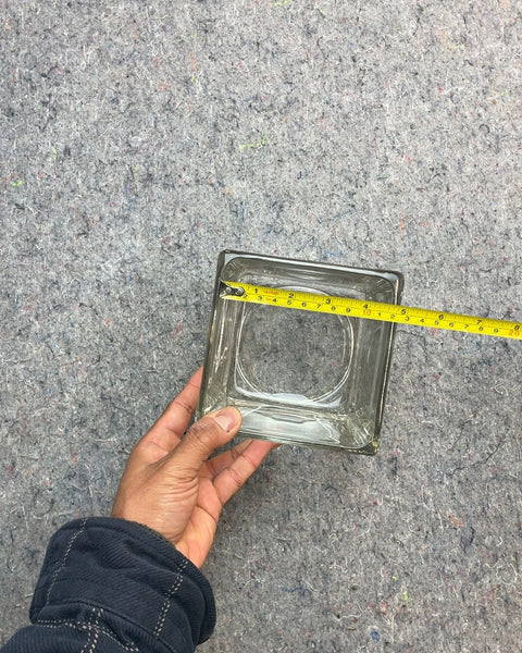 Clear Glass Cube Vase, 5x5x5"