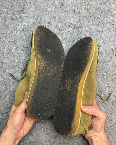Olive Green Suede Yogi Torres Chukka Boots, Size US 11M or EU 44