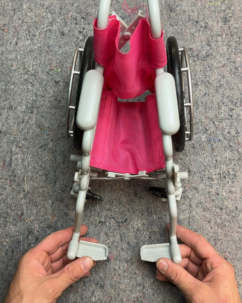 Doll Wheelchair with Pink Seat