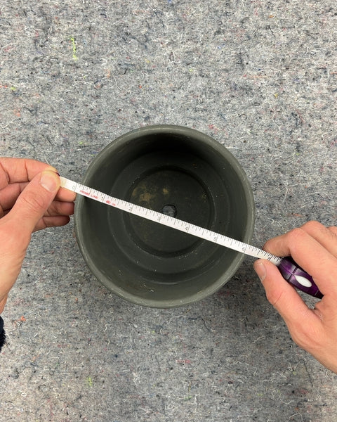 Fancy Gray Ceramic Planter, 6"