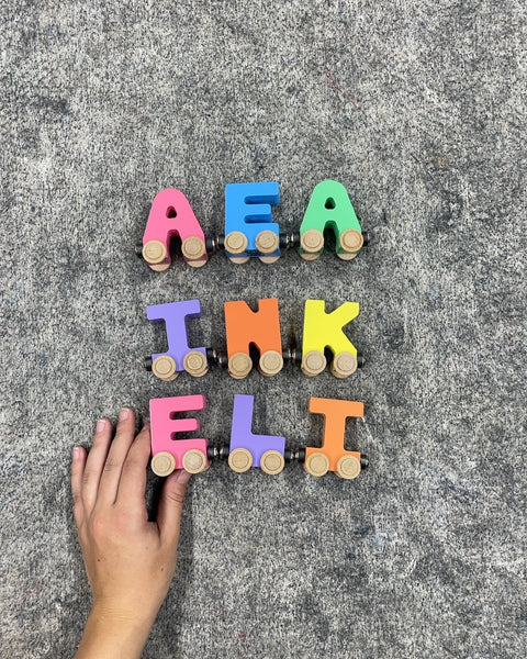 Colorful Wooden Alphabet Train Letters