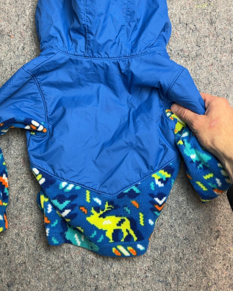 Columbia Blue Hooded Fleece Jacket with Animal Print, Size 3T