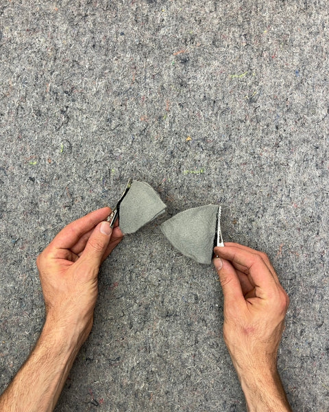 Gray Cat Ear Hair Clips