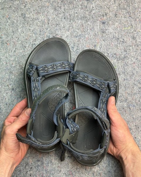 Teva Black and Blue Sandals, US 9M or EU 42