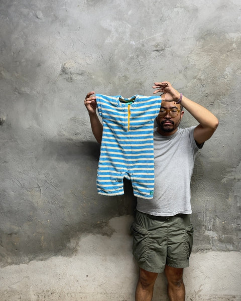 Little Green Radicals Striped Terry Cloth Poncho