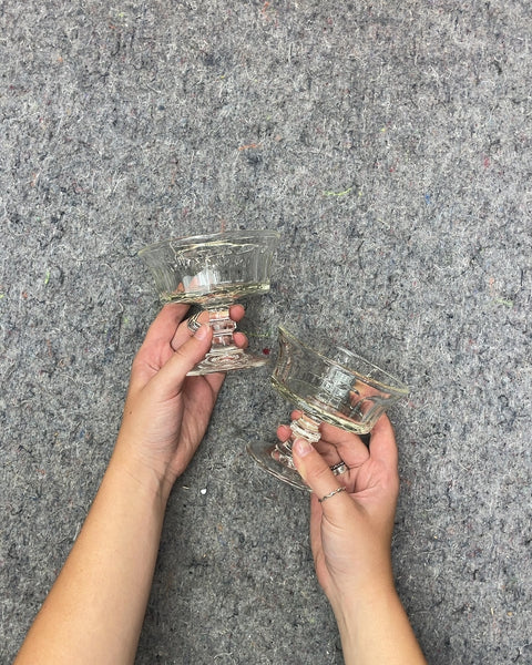 Clear Glass Dessert Cups, Set of 2