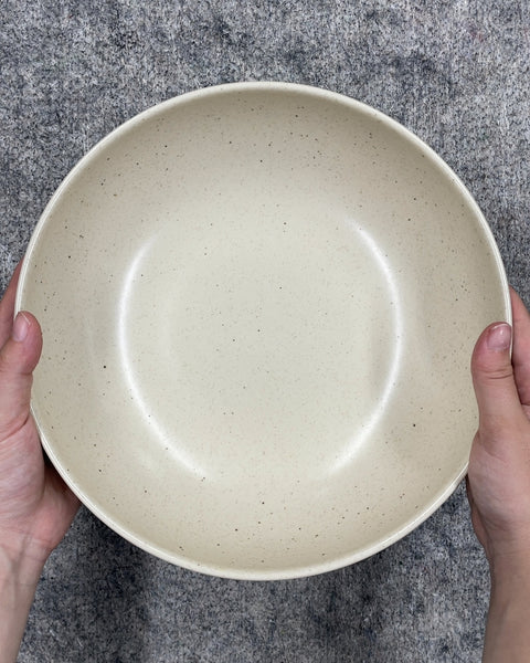 IKEA Beige Speckled Ceramic Fruit Bowl, 10 in