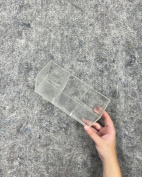 Clear Acrylic Three-Compartment Organizer, 8L x 3W x 4H in