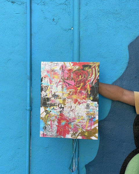 Abstract Graffiti Style Canvas Art, 13x16"