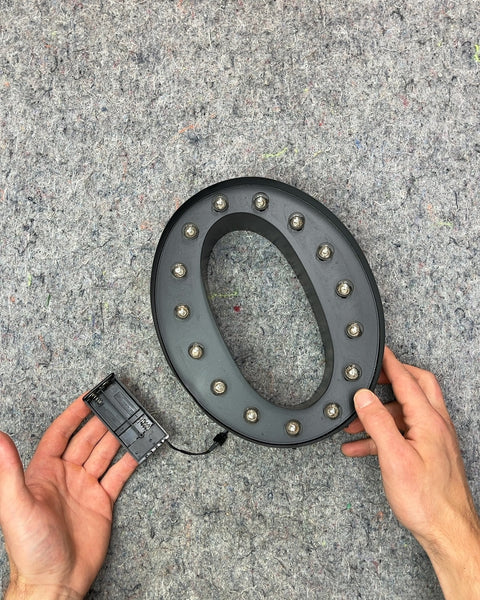 Black Marquee Letter O Light, works