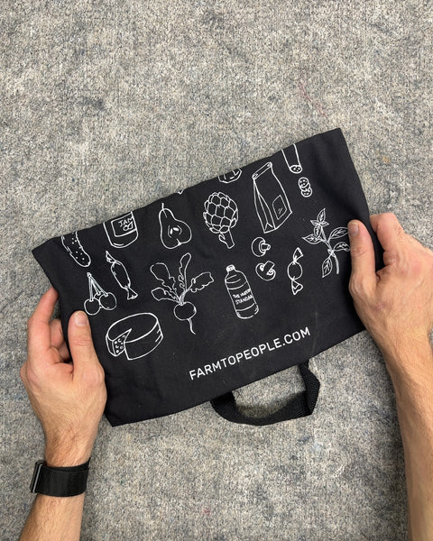 Farm to People Illustrated Grocery Canvas Tote Bag