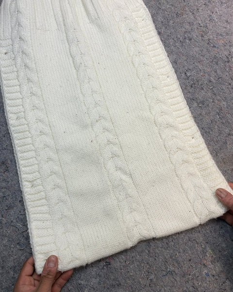 White Knitted Baby Swaddle Blanket with Hood