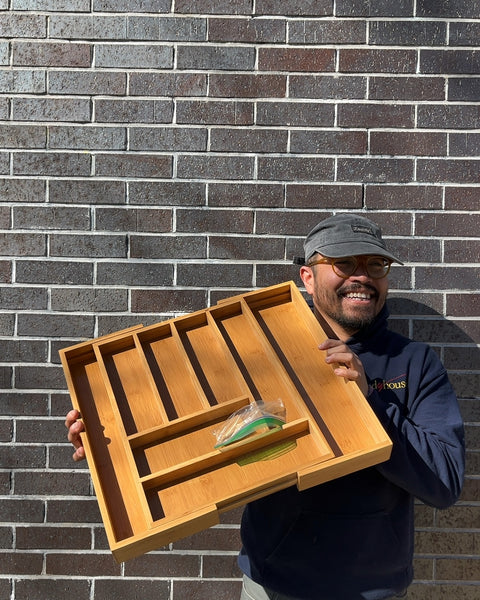 Bamboo Expandable Cutlery Tray, 22x13-17"