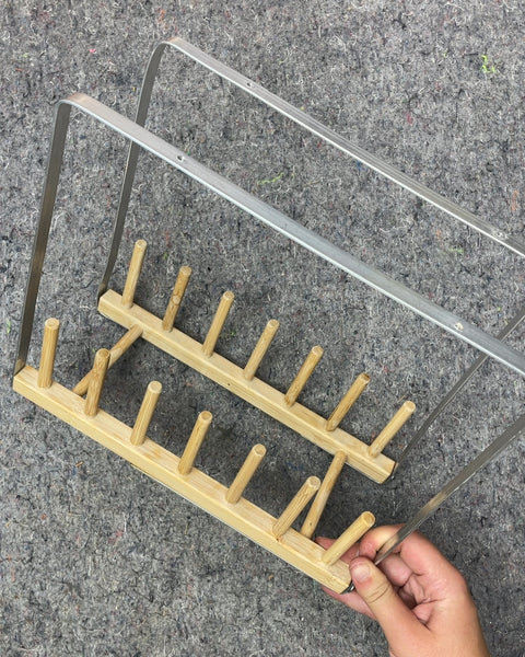 Bamboo and Metal Hanging Drying Rack