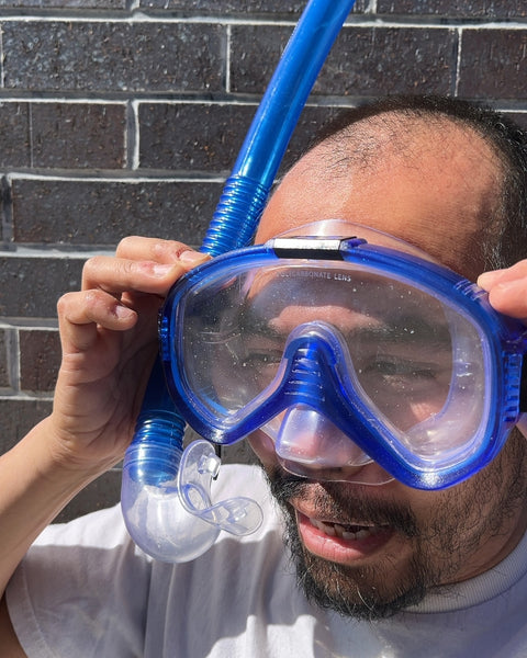 Adult Snorkel Mask Set, Cool Blue