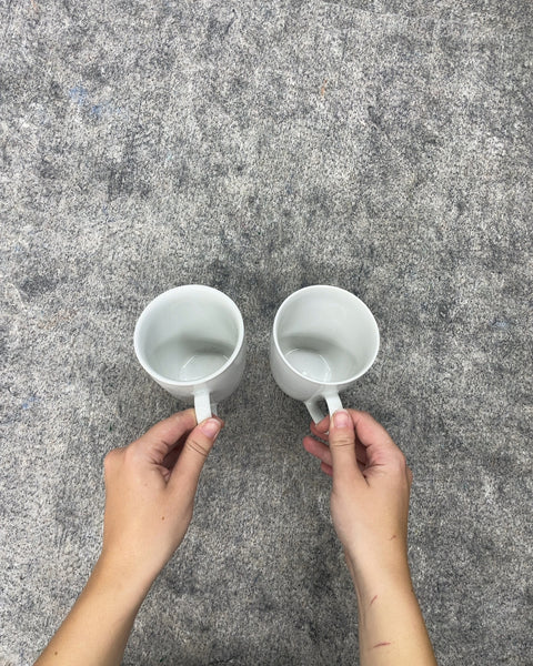 Hotel Balfour White Ceramic Mugs, Set of 2
