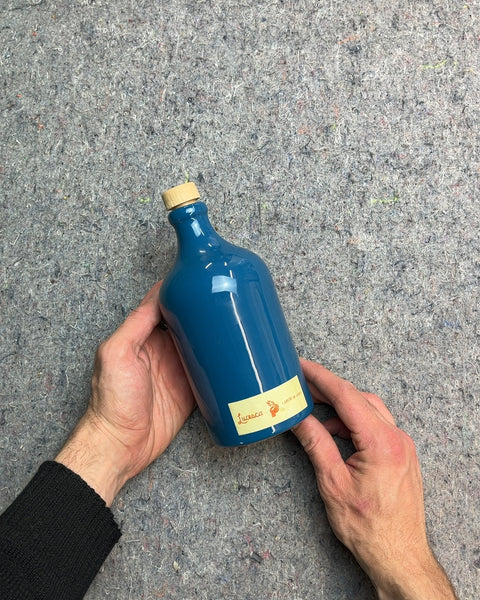 Blue Ceramic Bottle with Cork Stop To Make Your Cosco Olive Oil Taste Better