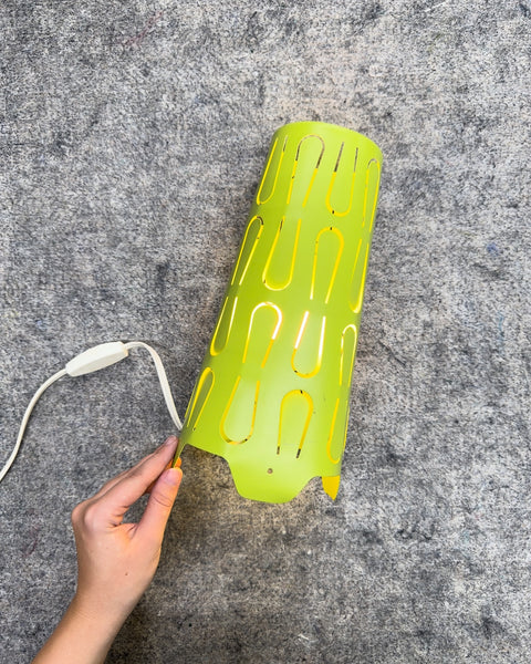 IKEA 2013 Lime Green Cutout Metal Cylinder Table Lamp (see descript.)