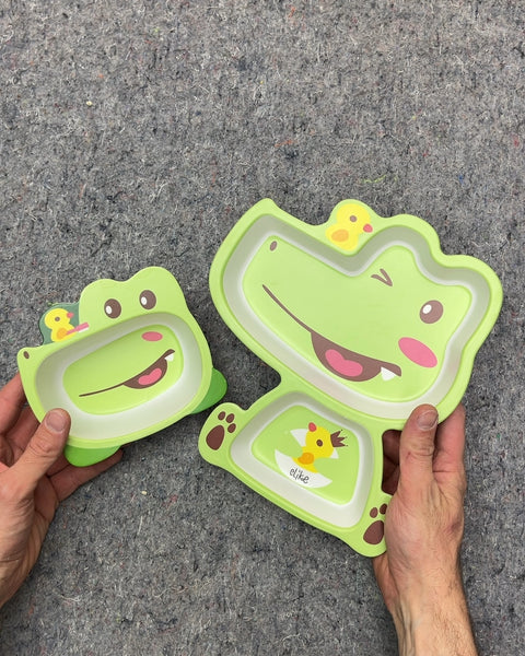Elike Green Frog Kids Plates