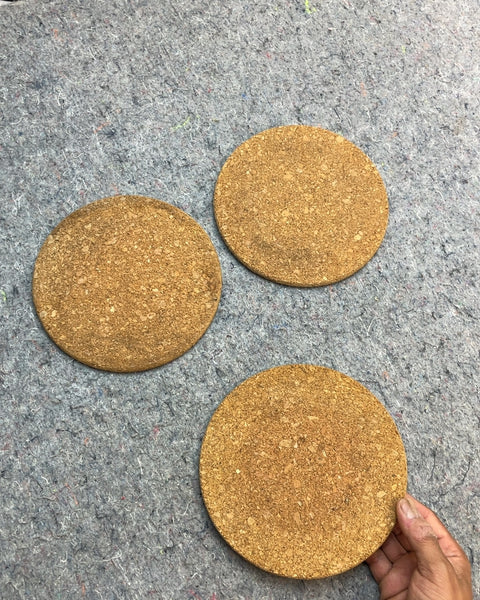 Round Cork Coasters, Set of 3