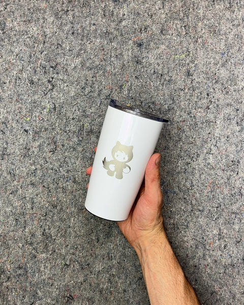 White Tumbler with Cartoon Character