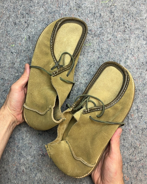 Olive Green Suede Yogi Torres Chukka Boots, Size US 11M or EU 44