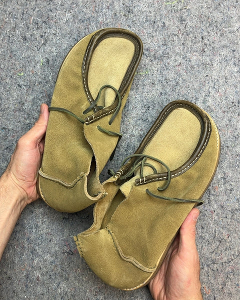 Olive Green Suede Yogi Torres Chukka Boots, Size US 11M or EU 44