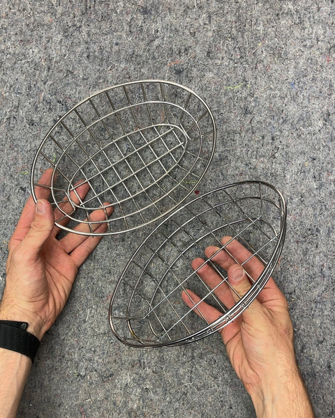 Two Oval Wire Bread Baskets